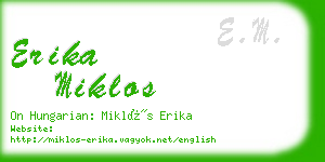 erika miklos business card